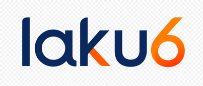 Logo laku6 berwarna emas